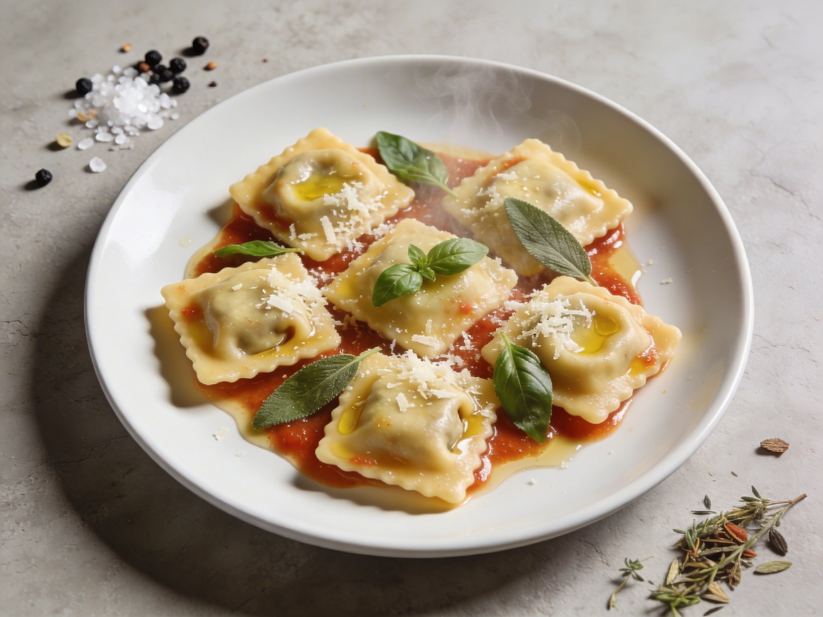 Homemade Ricotta and Spinach Ravioli